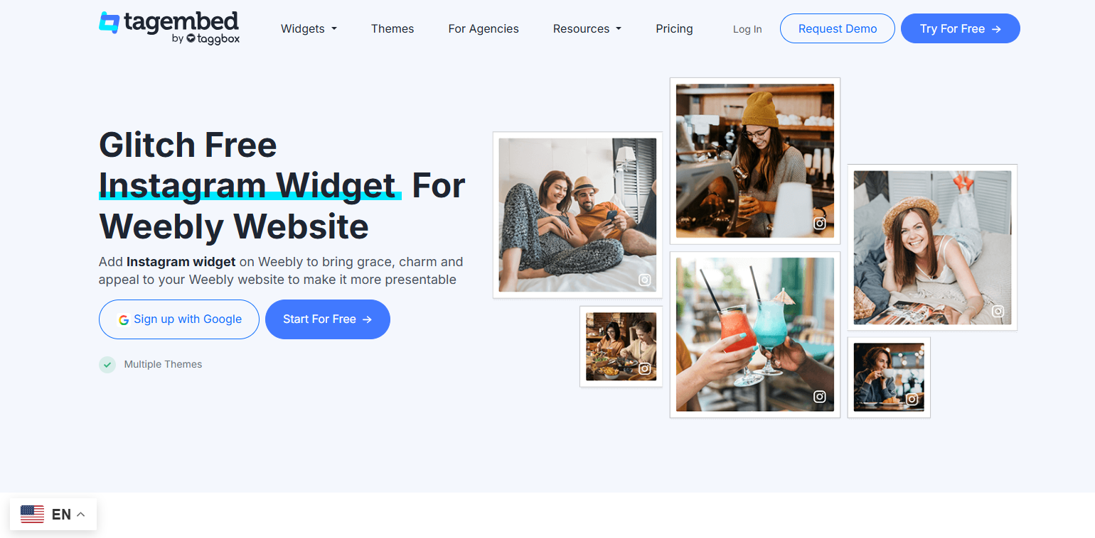 Tagembed Instagram Widget for Weebly